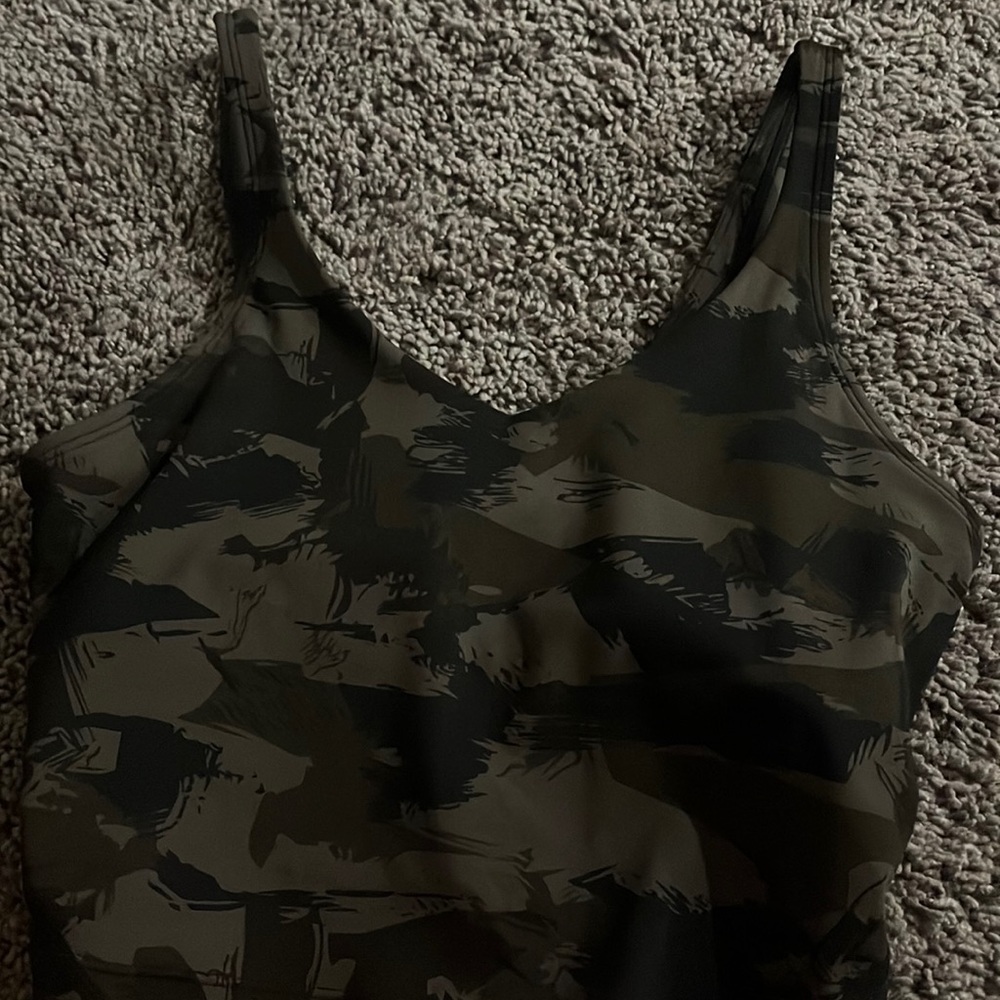 A camouflage sporty/workout crop top